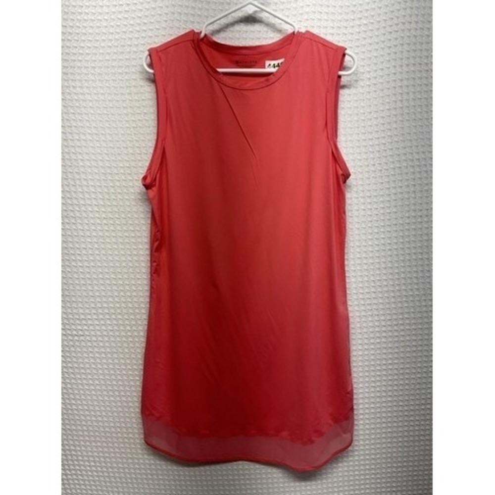 Athleta Sunlover UPF 50+ Pink Coral Mesh Hem Mini Tank Dress Women M Vietnam